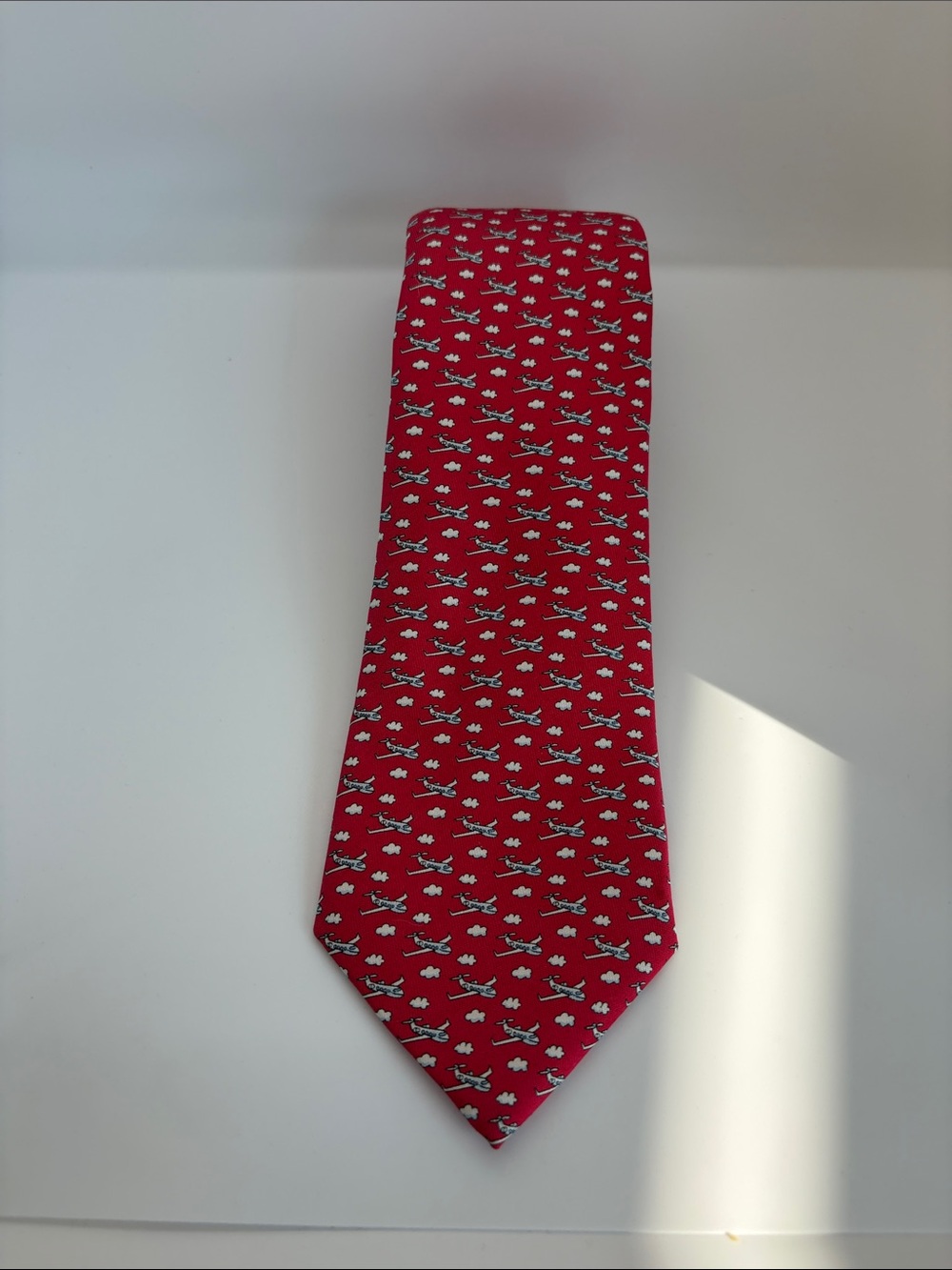 Classic Red Airplane Pattern Men's Tie